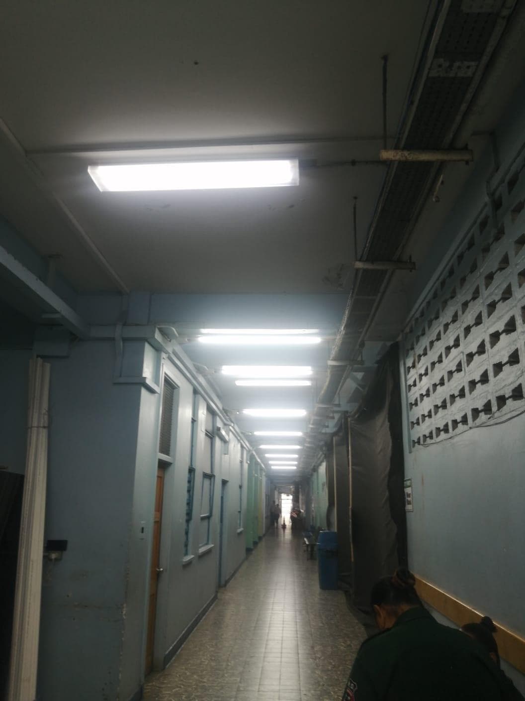 Completed corridor lighting